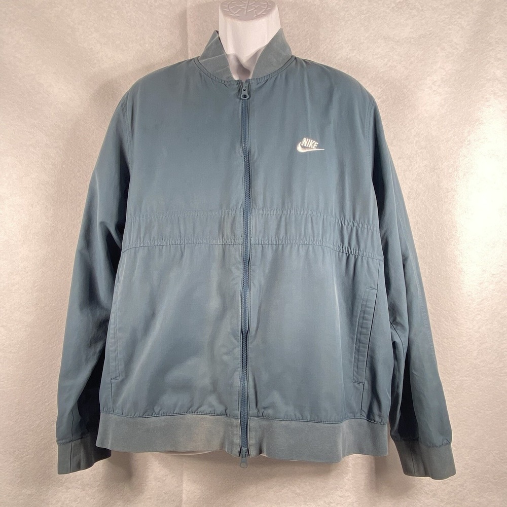 Nike Woven Players Jacket Mens XL Green Long Sleeves Full Zip